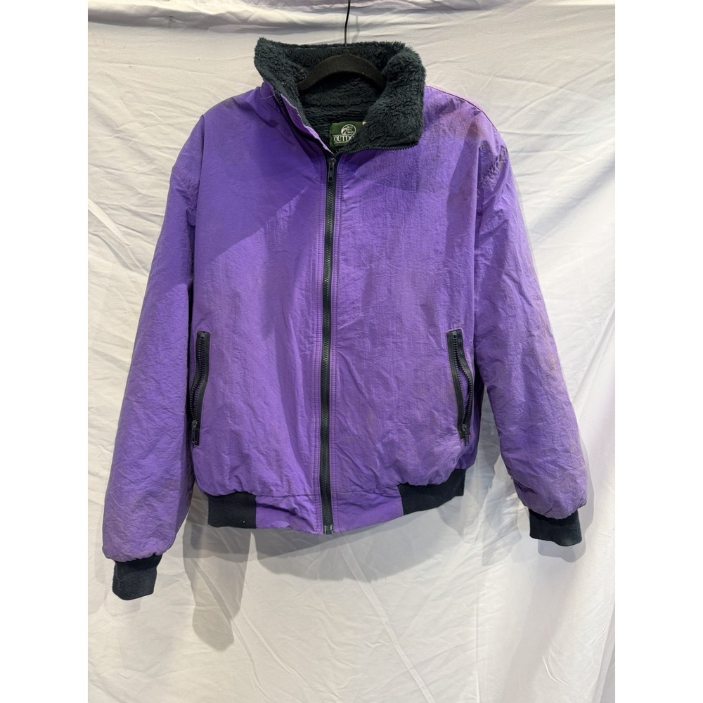 Vintage Bass Pro Shops Outdoors Purple Black Bomber Jacket Lined  Men's Large